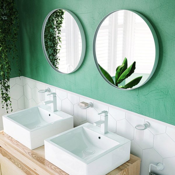 Venice White Frame 750mm Round Mirror - Image 3