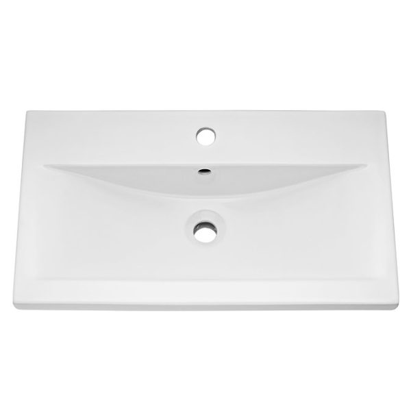 Venice Fluted 800mm White Vanity Unit   Wall Hung Single Drawer Unit with Chrome Handle - Image 2