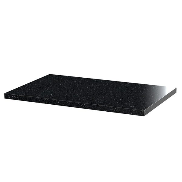 Venice Fluted 600mm Satin Green Wall Hung Vanity Unit   2 Drawers, Sparkling Black Worktop & Matt Black Handles - Image 3