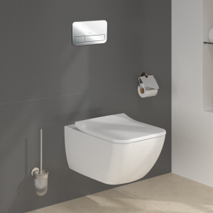 Villeroy & Boch Viconnect Pro 2.0 Toilet Frame with Venticello Wall Mounted Toilet and Chrome Flush Plate