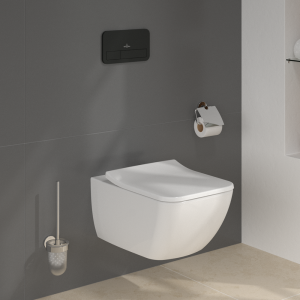 Villeroy & Boch Viconnect Pro 2.0 Toilet Frame with Venticello Wall Mounted Toilet and Matt Black Flush Plate