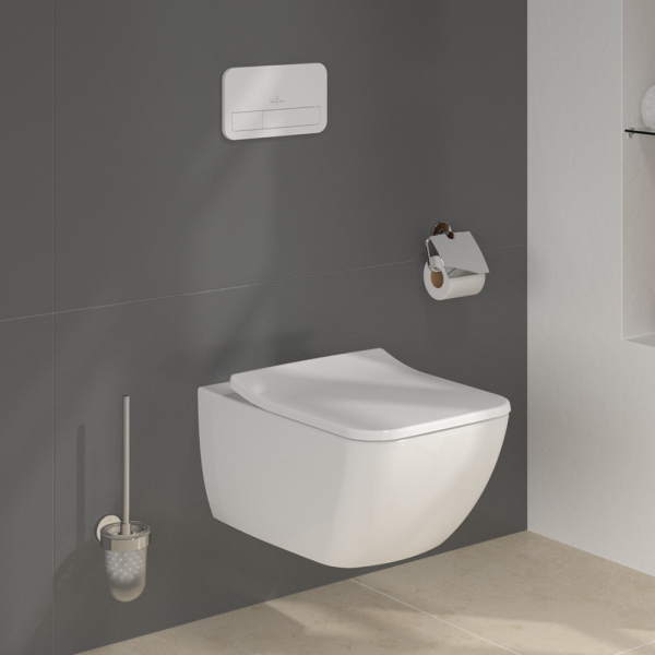 Villeroy & Boch Viconnect Pro 2.0 Toilet Frame with Venticello Wall Mounted Toilet and White Flush Plate