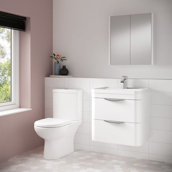 Vienna Short Projection Cloakroom Toilet with Seat - Image 3