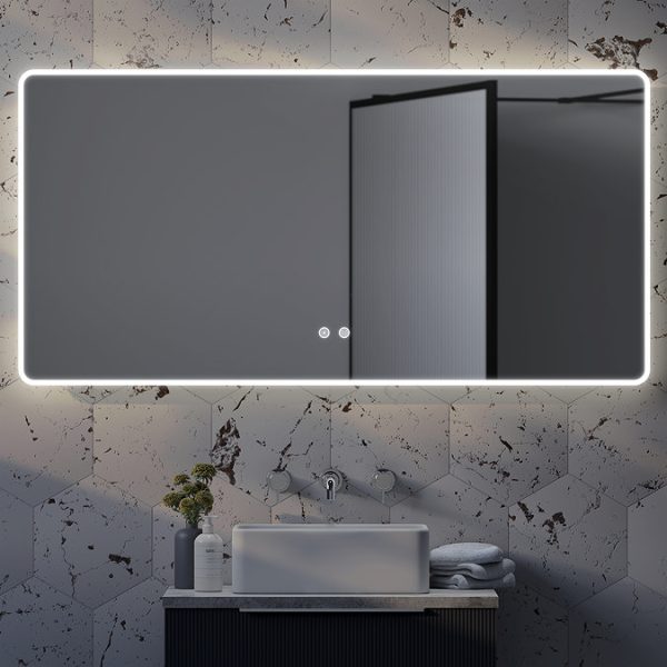 Vision 1200 x 600mm LED Illuminated Bluetooth Mirror with Touch Sensor and Anti Fog - Image 3