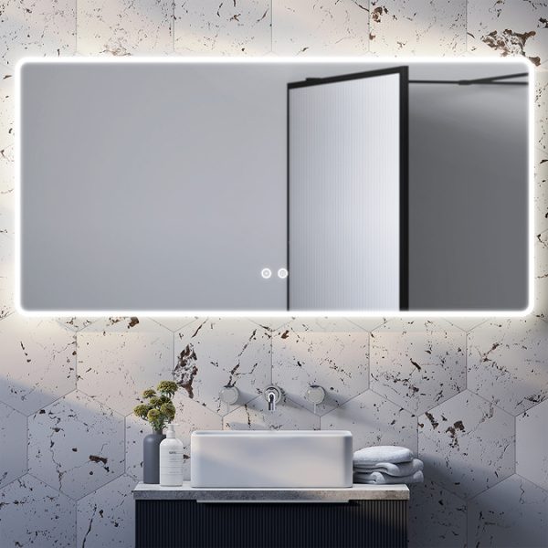 Vision 1200 x 600mm LED Illuminated Bluetooth Mirror with Touch Sensor and Anti Fog - Image 4