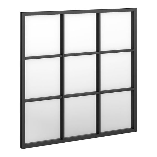 Vista 900 x 900 Matt Black Grid Bathroom Mirror - Image 3