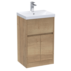 Venice Linea 500mm Rustic Oak Vanity Unit   Floor Standing with Drawer and 2 Doors