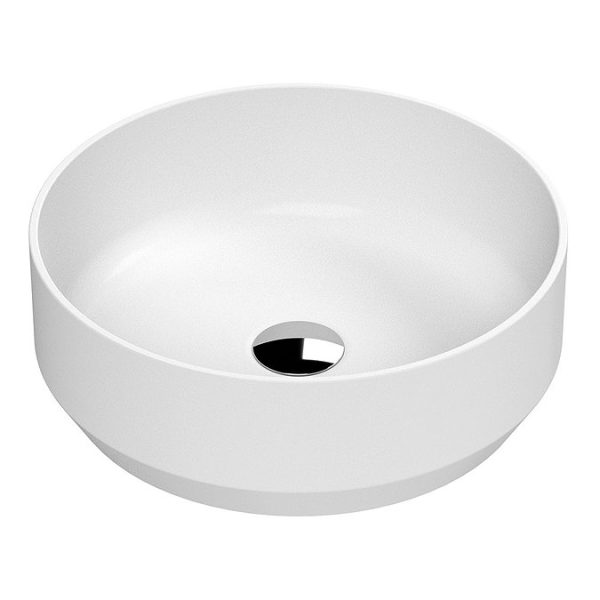 Venice Linea Rustic Oak Countertop Basin Unit   600mm 2 Drawer with Round Matt White Basin - Image 2