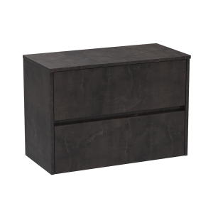 Venice Linea 800mm Metallic Slate Vanity   Wall Hung 2 Drawer Unit with Worktop