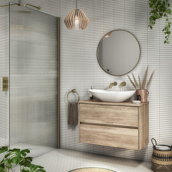 Arezzo Brushed Brass 600mm Round Mirror - Image 4