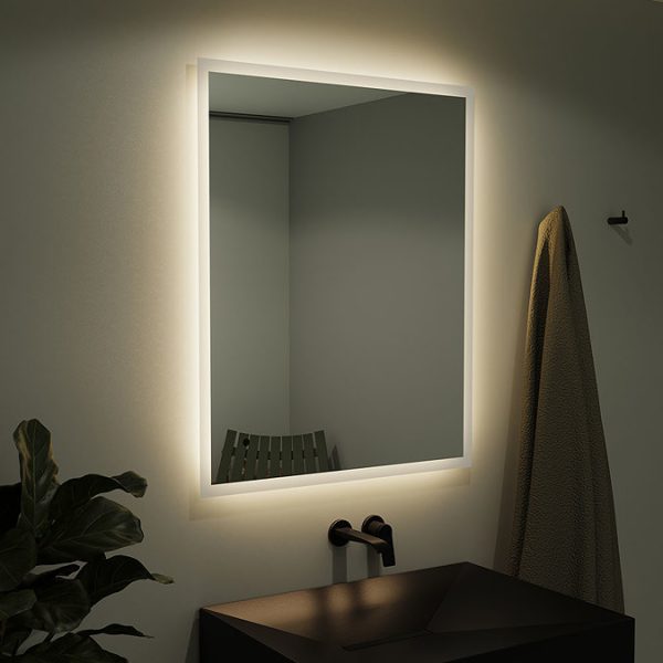 Venice 600 x 800mm Rectangular LED Illuminated Anti Fog Bathroom Mirror - Image 3