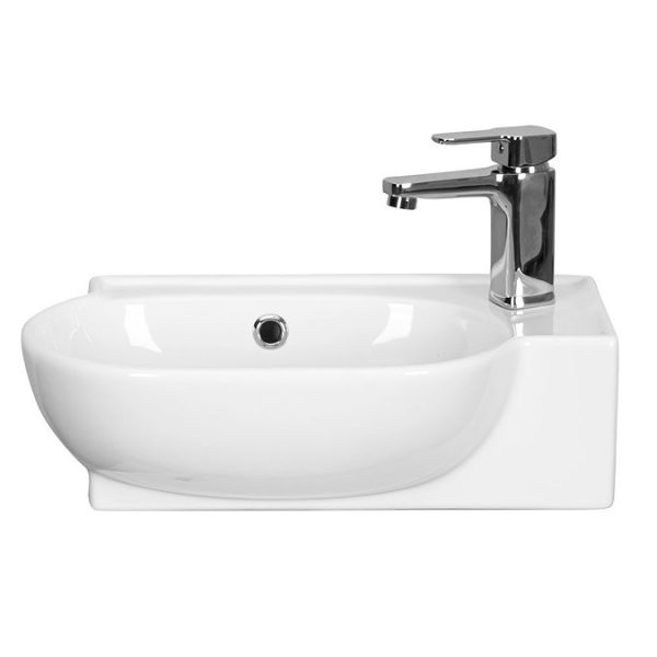 Valencia Perla Fluted Floor Standing Cloakroom Vanity incl. Matt Black Handle (Matt Blue   450mm Wide) - Image 2