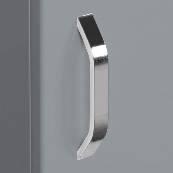 Valencia Perla Fluted Floor Standing Cloakroom Vanity (Gloss Grey   450mm Wide) - Image 2