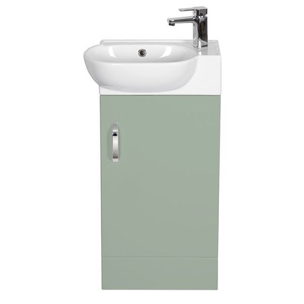 Valencia Perla Floor Standing Cloakroom Vanity (Matt Green   450mm Wide) - Image 3