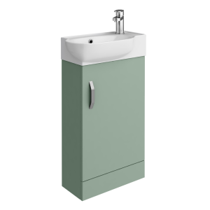 Valencia Perla Floor Standing Cloakroom Vanity (Matt Green   450mm Wide)