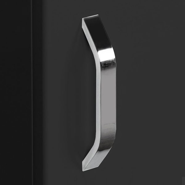 Valencia Perla Fluted Floor Standing Cloakroom Vanity (Matt Black   450mm Wide) - Image 2