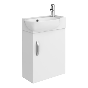 Valencia Perla Wall Hung Cloakroom Vanity (Gloss White   450mm Wide)