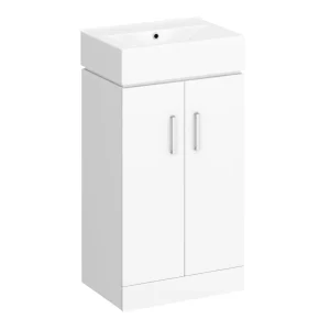 Nova Vanity 0TH Sink With Cabinet   450mm Modern High Gloss White (Flat Packed)