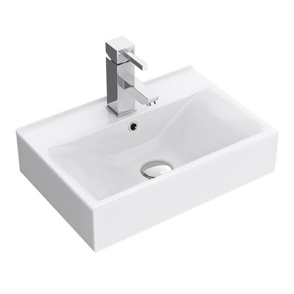 Nova Vanity Sink With Cabinet   450mm Modern High Gloss White - Image 2