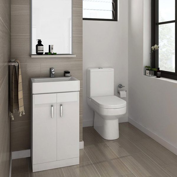 Nova Vanity Sink With Cabinet   450mm Modern High Gloss White - Image 5