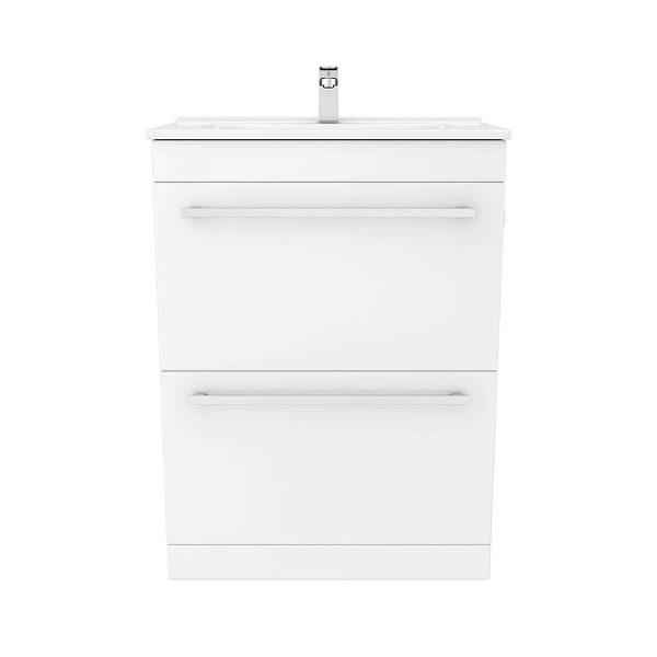 Nova 600mm Vanity Sink With Cabinet   Modern High Gloss White - Image 3