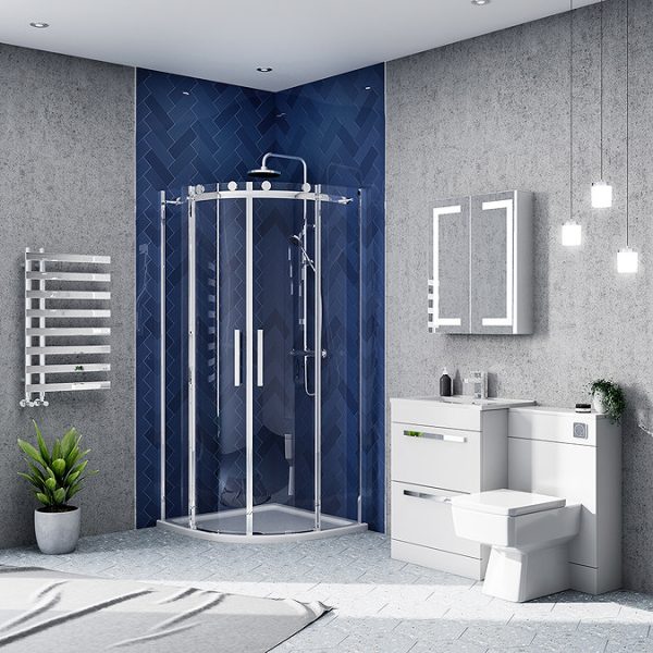 Nova 600mm Vanity Sink With Cabinet   Modern High Gloss White - Image 2