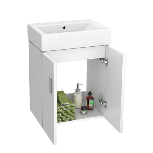Nova Wall Mounted 0TH Vanity   450mm Gloss White (Flat Packed) - Image 4