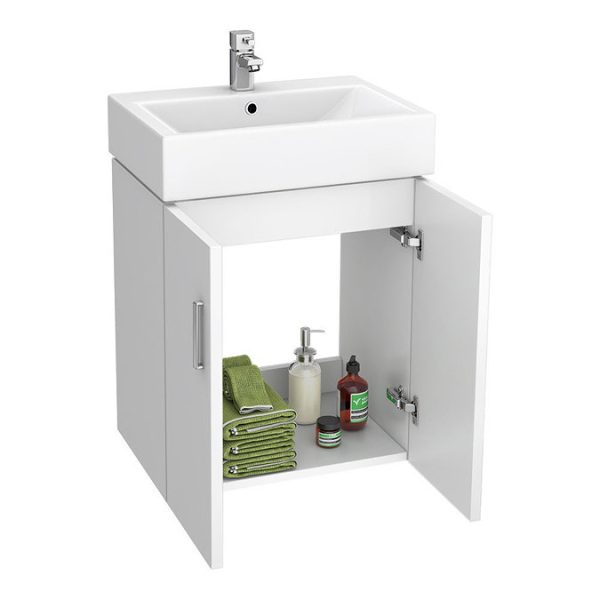 Nova Wall Mounted Vanity   450mm Gloss White - Image 5