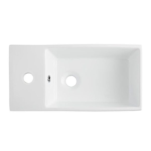 Cubix High Gloss White Vanity Unit inc Ceramic Basin W480 x D230mm - Image 2