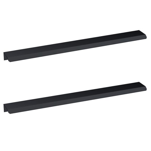 Venice Fluted Satin Anthracite Wall Hung Double Countertop Vanity Unit incl. 2 Matt Black Basins (1200mm w. Matt Black Handles) - Image 2