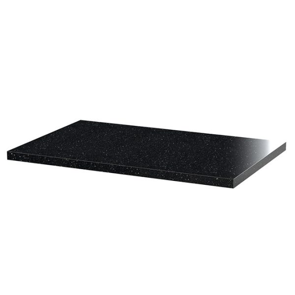 Venice Abstract 600mm White Vanity   Wall Hung 2 Drawer Unit with Black Worktop & Matt Black Handles - Image 5
