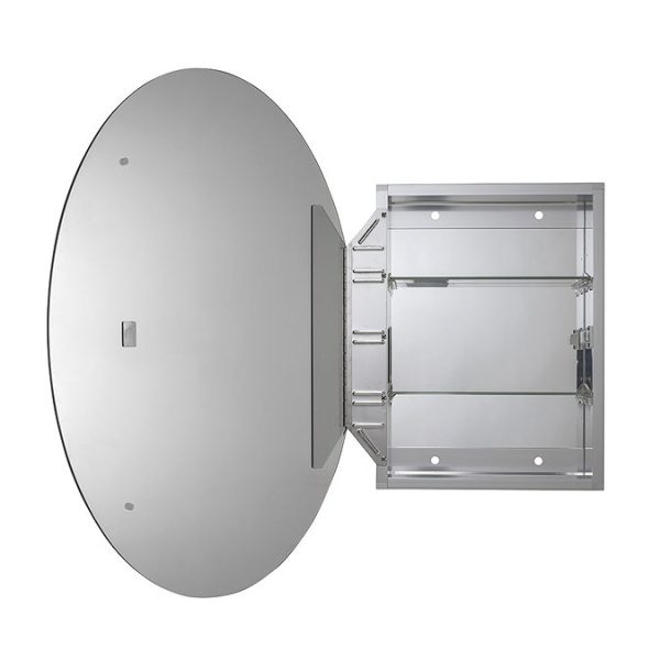 Croydex Orwell Single Door Oval Mirror Cabinet with FlexiFix - Image 3