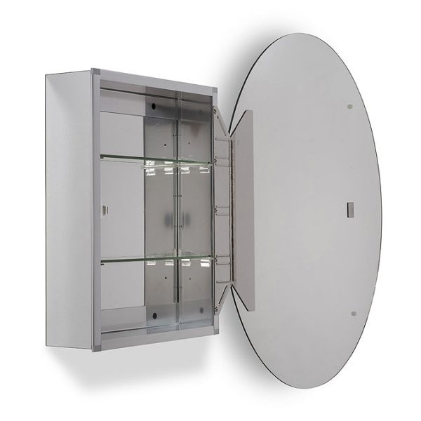 Croydex Orwell Single Door Oval Mirror Cabinet with FlexiFix - Image 2