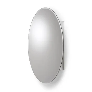 Croydex Orwell Single Door Oval Mirror Cabinet with FlexiFix