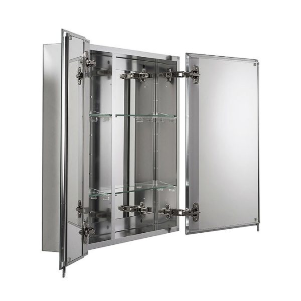 Croydex Newton Double Door Bi View Mirror Cabinet with FlexiFix - Image 2