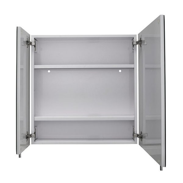 Croydex Wellington Double Door Bi View White Steel Mirror Cabinet with FlexiFix - Image 3