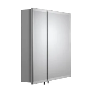 Croydex Wellington Double Door Bi View White Steel Mirror Cabinet with FlexiFix