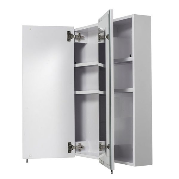 Croydex Westbourne Triple Door Tri View White Steel Mirror Cabinet with FlexiFix - Image 3