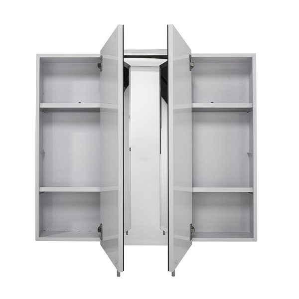 Croydex Westbourne Triple Door Tri View White Steel Mirror Cabinet with FlexiFix - Image 4