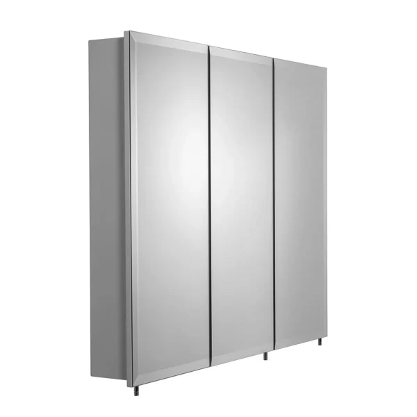 Croydex Westbourne Triple Door Tri View White Steel Mirror Cabinet with FlexiFix