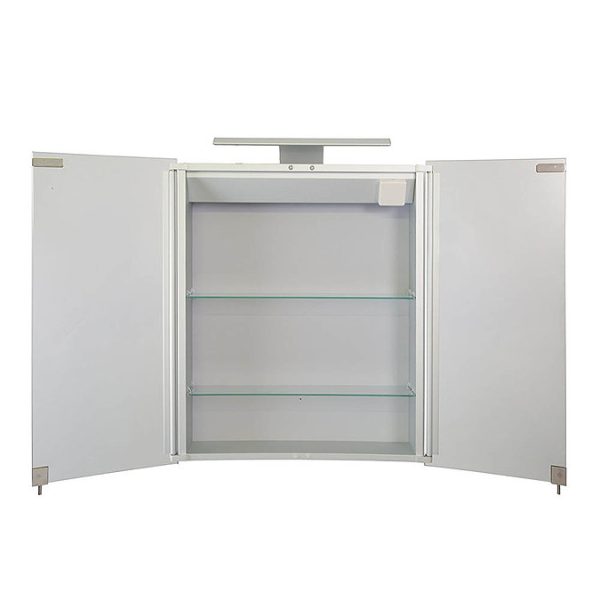Croydex Sudbury Hang N Lock Double Door Illuminated Mirror Cabinet with Shaver Socket 700 x 600mm - Image 5