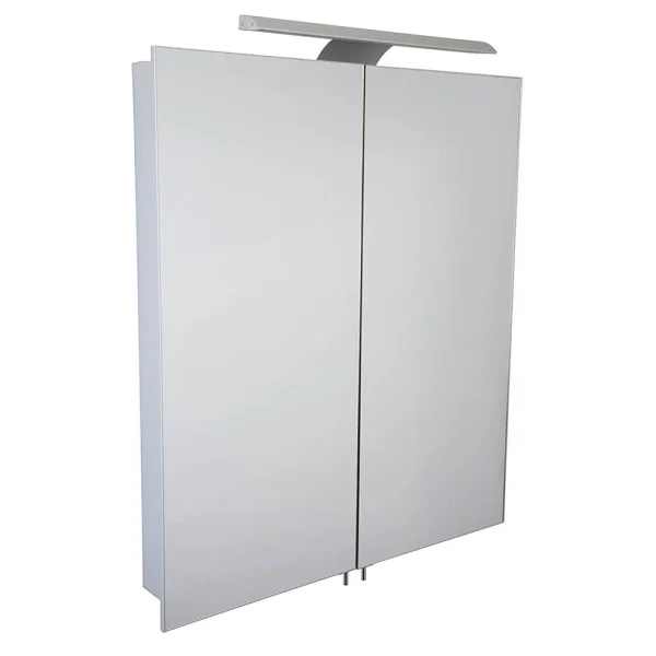 Croydex Sudbury Hang N Lock Double Door Illuminated Mirror Cabinet with Shaver Socket 700 x 600mm