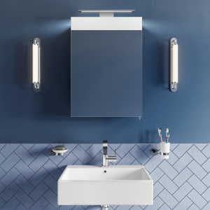 Croydex Madison Hang N Lock Single Door Illuminated Mirror Cabinet with Shaver Socket 700 x 500mm
