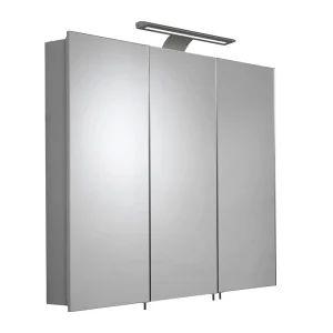 Croydex Hampton Hang N Lock Triple Door Illuminated Mirror Cabinet with Shaver Socket 700 x 900mm