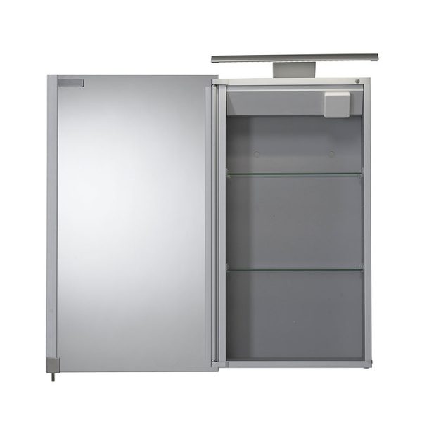 Croydex Jefferson Hang N Lock Single Door Illuminated Mirror Cabinet with Shaver Socket 700 x 400mm - Image 5