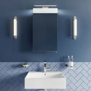 Croydex Jefferson Hang N Lock Single Door Illuminated Mirror Cabinet with Shaver Socket 700 x 400mm