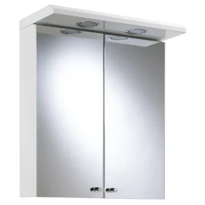 Croydex Shire 2 Door Mirror Cabinet with Light & Shaver Socket   White