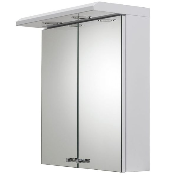 Croydex Shire 2 Door Mirror Cabinet with Light & Shaver Socket   White - Image 4