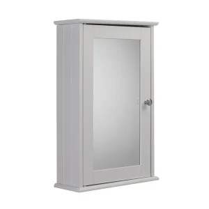 Croydex Malton Wooden Single Door White Bathroom Mirror Cabinet with FlexiFix