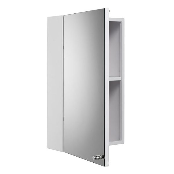 Croydex Carra White Single Door Mirror Cabinet - Image 2